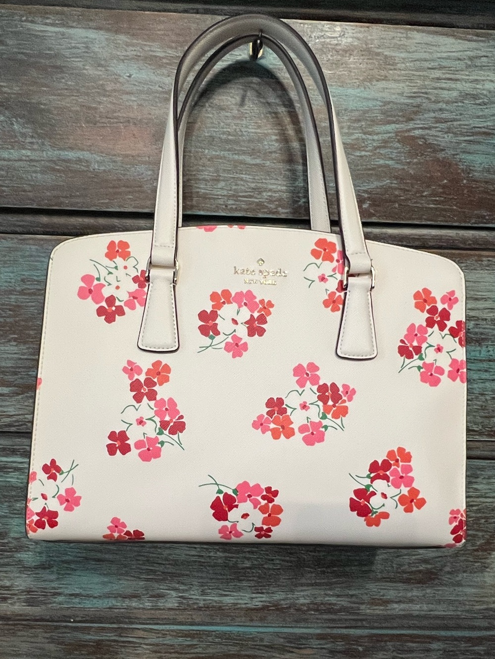 Stunning!NWT!KATE Spade ♠️ Cream Medium Floral multi Satchel/Crossbody!MSRP$399!